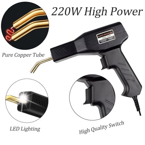 HYHJMISTY 220W Plastic Welding Machine, 2-in-1 Plastic Welding Machine with 800 Pieces Welding Nails for Car Bumper Repair, Black
