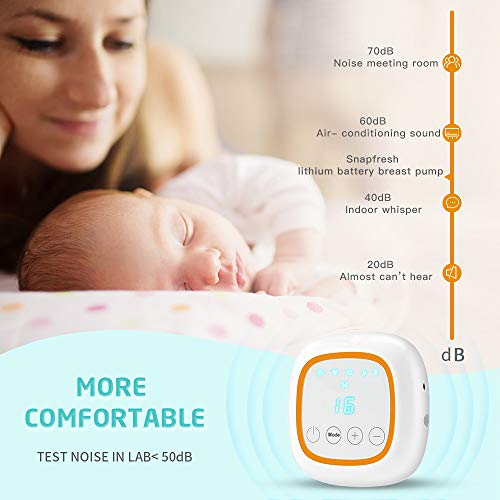 Double Electric Breast Feeding Pumps Pain Free Strong Suction Power Touch Panel with USB Charging Battery LED Display BPA Free