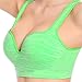 ROPALIA Seamless Yoga Sports Bra No Rims Padded Push Up Racerback Fitness Tank Top Green L