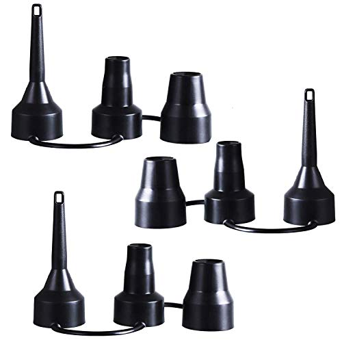 Helonge Air Pump Replacement Nozzles, 3 Pack Inflatable Pump Nozzles Head, Air Pump Inflator Adaptor Accessory for Partial Air Bed, Air Mattress etc