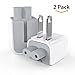 AC Power Adapter US Wall Folding Plug Duck Head (2 Pack), SEOYO Charge Adapter US Standard Plug Duck Head for MacBook Pro/MacBook Air/Mac iBook/iPhone/iPod/etc.（White）