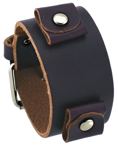 Nemesis #BG-BB Unisex Shorter Length Wide Dark Brown Leather Cuff Watch Band