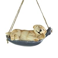 XAUIIO Swing Simulation Cute Resin Dog Outdoor Garden Statue Landscape Hanging Decoration, Creative Home Animal Statue Gifts