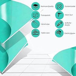 (2 Pack) 1/4" Thick Clear Acrylic Sheets - 18 x