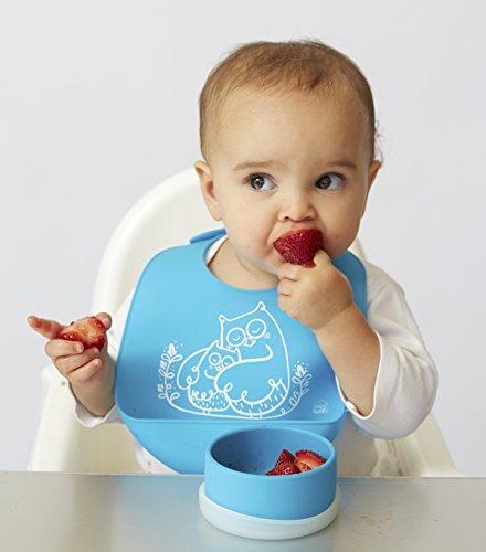 mini-twist Silicone Toddler Bowl and Lid, Blue