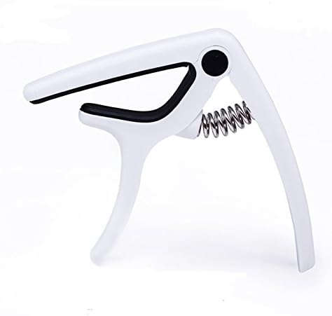 Xdlee Plastic Steel Guitar Capo, for Ukulele Acoustic Electric Guitars Banjo Mandolin Bass(White) Another Pink One Free