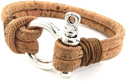 8inch Horseshoe cork men bracelet handmade natural jewelry BR-022