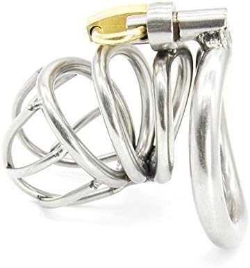 Gaogoo Stainless Steel Male Chasti-ty Device with Ring, Cage length 50mm with 3 Size Rings W2-50