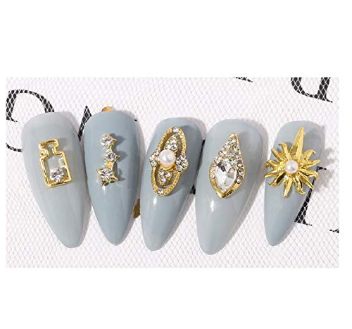 3D Rhinestones for Nails, 20 Pcs Luxury Nail Art Rhinestones Charms Crystals Diamonds Gold Metal Gem Stones for DIY Nail Art Beauty Design, Nail Decoration Craft 2 3D Rhinestones for Nails, 20 Pcs Luxury Nail Art Rhinestones Charms Crystals Diamonds Gold Metal Gem Stones for DIY Nail Art Beauty Design, Nail Decoration Craft