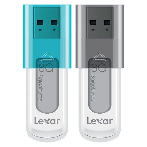 Lexar 8GB Twist Turn USB Flash Drive Pack Black/Blue