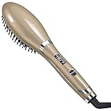 pureGLO Ionic Hair Straightening Brush, Best PTC Ceramic Heating Hair Straightener Brush with Anion(1million/cm3) Care, Anti Scald Straightening Comb with Heat Resistant Glove