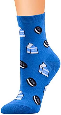 I613 Women’s Cotton Colorful Socks Funny Food Designed Novelty Crew Socks Gifts Girl's Soft Non-Slip Mid Stockings