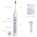 Sonic Electric Toothbrush Deep Clean as Dentist Sonicare Rechargeable Waterproof Toothbrush 5 Modes 2 Replacement Heads Tongue Brush by YASI (White)