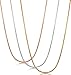 Jstyle 3 Pcs a Set 0.9mm Stainless Steel Chain Necklace for Women Snake Link 16-36 Inch