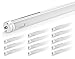 Hyperikon T8 T10 T12 8ft LED Tube Light, 36W (75W Equiv.), Dual-End Powered, Ballast Bypass, Shatterproof, Fluorescent Replacement, 4000k, Frosted, 4100 Lumens, Workshop, Warehouse, Garage - 12 Pack