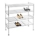 Seville Classics 2-Tier Iron Mesh Utility Shoe Rack, Chrome