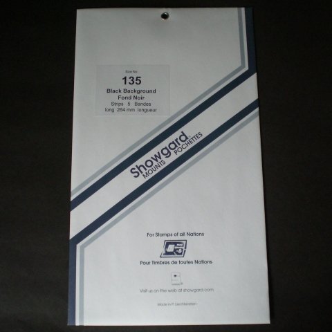 Showgard Strip Style Black Stamp Mounts Size 135