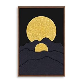 Framed Home Artwork Natural Landscape Golden Mo for...