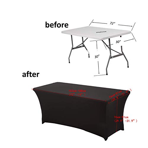 HAORUI Rectangular Spandex Table Cover (6 ft. Black) - Thumbnail 2