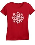 Ladies Distressed Snowflake Winter Holiday T-shirt