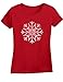 Ladies Distressed Snowflake Winter Holiday T-shirt
