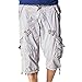 Hzcx Fashion Mens Washed Cotton Long Capris Multi-Pockets Casual Cargo Shorts