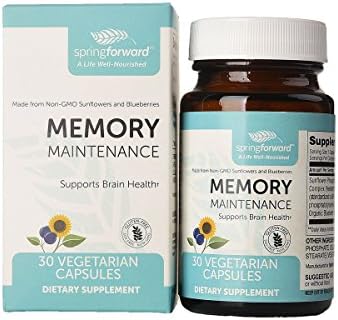 Spring Forward Memory Maintenance Brain Health Supplement - Non-GMO Sunflower Phosphatidylserine and Organic Blueberry Powder - Increased Focus, Clarity, and Awareness - Improved Cognitive Function