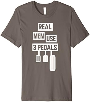 Mens Real men use 3 pedals t-shirt Small Asphalt