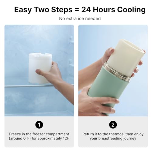 Momcozy Portable Bottle Warmer & Breastmilk Cooler Set On-the-Go Essentials | Nutrient Preserved, 24 Hours Cooling, Fast & Even Warming, Travel-Friendly, Easy Use, Large Capacity, Gift for Baby Registry