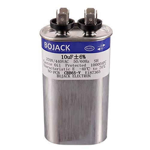 BOJACK 10 uF ±6% 10 MFD 370V/440V CBB65 Oval Run Start Capacitor for AC Motor Run or Fan Start and Cool or Heat Pump Air Conditione: Industrial & Scientific