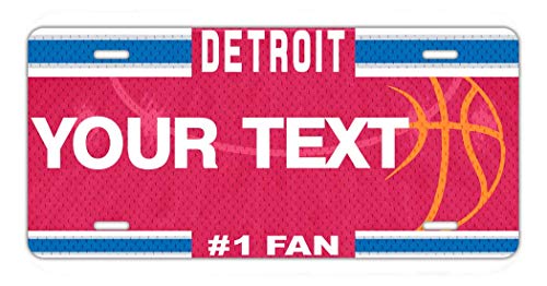 image for BRGiftShop Personalize Your Own Basketball Team Detroit Car Vehicle 6