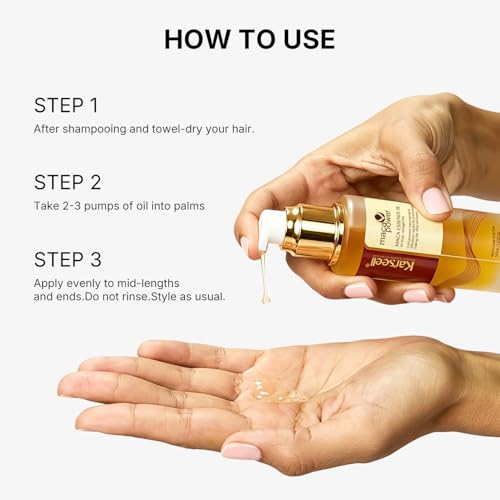 Karseell Hair Oil Moroccan Argan Oil for Hair & Skin, Cold Pressed Argan Oil Hair Oil for Dry Damaged Hair All Hair Types 50ml