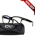CGID CT84 Computer Glasses Readers Reading Video Gaming Glasses of Anti Blue Light Eye Strain and UV Light,Vintage Rectangle Black Frame,Transparnet Lens