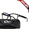 CGID CT84 Computer Glasses Readers Reading Video Gaming Glasses of Anti Blue Light Eye Strain and UV Light,Vintage Rectangle Black Frame,Transparnet Lens