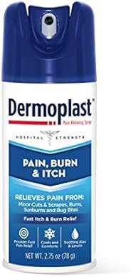 Dermoplast Pain, Burn & Itch Spray, Pain Relief Spray for Minor Cuts, Burns and Bug Bites, 2.75 oz (Pack o