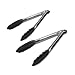 Silicone Tongs, NYKKOLA Premium quality Silicone Stainless Steel Tongs Silicone Cooking Utensils 2 Pack (9inch & 12inch in Graphite Gray Black)