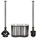 ToiletTree Products Modern Deluxe Freestanding Toilet Brush and Plunger Combo Set (Gun Metal, Brush and Plunger Combo Set 4.5” x 9.75” x 18.5