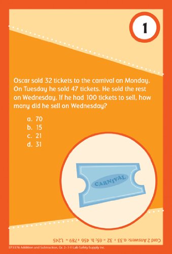 Edupress Ep-3376 Brain Blasters Math Practice Cards Addition/subtraction Gr 2-3