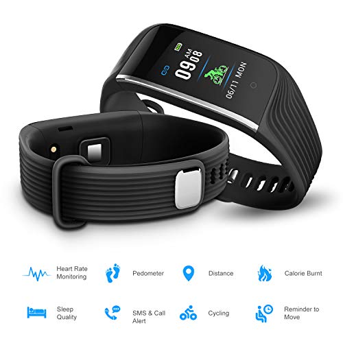 BuTure Fitness Tracker, Pedometer for Walking, Heart Rate Monitor, Fitness Tracker Watch IP67, Sleep Monitor for Exercising and All Day Wear Compatible with iPhone & Android