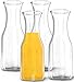 34 oz Glass Carafe - 4 Pack - Drink Pitcher and Elegant Wine Decanter, Comfortable Grip with Narrow Neck Design, Wide Opening for Easy Pouring - Great for Parties and Events, 1 Liter – Kitchen Lux