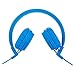 SODEE Folding Stereo Wired Headphones For Kids,Girls Headphones,Boys Headphone,In-line Microphone Remote Control Over ear Headphone with Soft Earpads for Cellphones PC Gaming Devices(Blue)