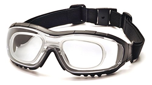 Pyramex v3g safety goggles, black strap/temples/clear anti-fog le…