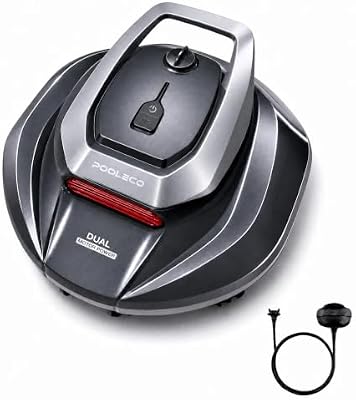 Robot Limpiafondos Piscina Inalámbrico con Flotador, Recogida sin Poste, 2 Motores, 90Min, 80m², Autoaparcamiento Inteligente, Diseño Biónico, Fácil de Usar para Piscina Elevada y Enterrada