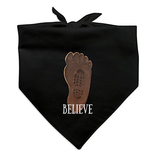 Graphics and More Bigfoot Sasquatch Believe Foot Print Dog Pet Bandana - Black