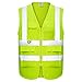 Safety Vest | 5 Pockets | High Visibility Reflective Strips | Color Neon Yellow (XL)