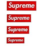 4 Pack Red Supreme Patches Sew on or Iron on Multi Size Patch Embroidered DIY Applique Badge Decorative
