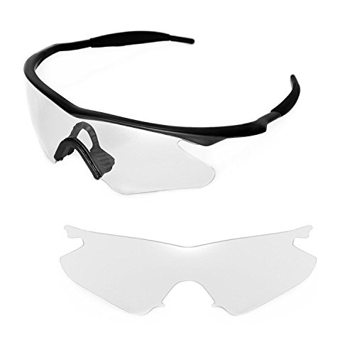 Walleva Replacement Lenses for Oakley M Frame Heater Sunglasses - Multiple Options Available (Clear)