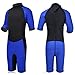 Realon Kids Wetsuit Shorty Full 3mm Premium Neoprene Lycra Swimsuit Toddler Baby Children and Girls Boys Youth Swim Surfing Snorkel Dive Snorkel XSPAN Back Zip Suit (Boy's Shorty Suit 3mm / Blue, XS)