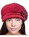 Dahlia Women's Chic Flower Newsboy Cap Hat Wool Blend - Dual Layer, Red