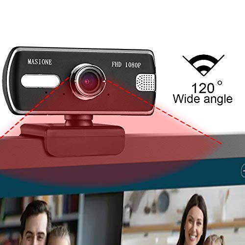 Masione-Webcam-Full-1080p-HD-Webcam-Streaming-Computer-Camera-with-120-Degree-Wide-View-Angle-with-Microphone-USB-PC-Webcam-for-Video-Calling-Recording-Conferencing